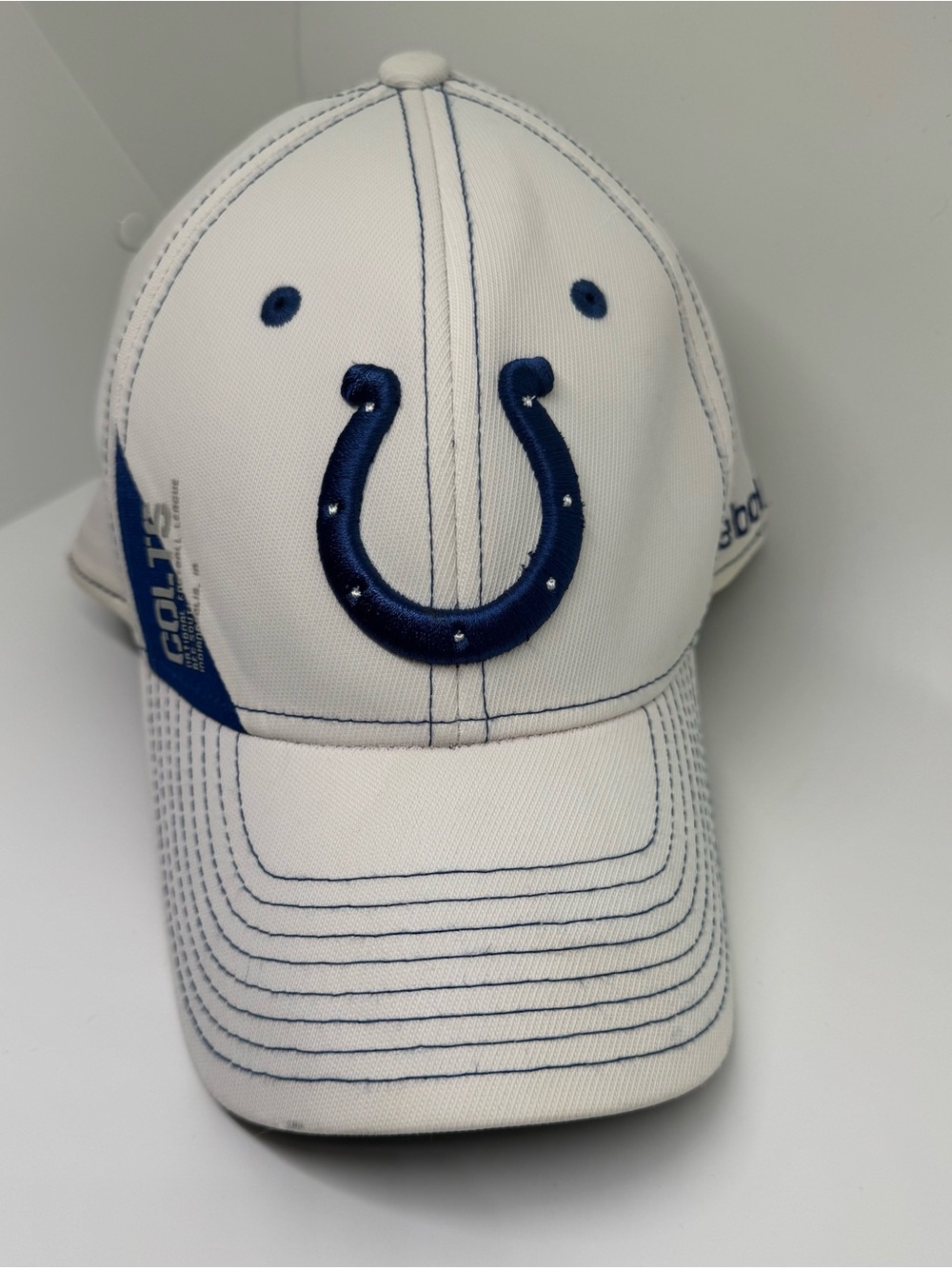 Indianapolis Colts White & Navy Embroidered Baseball Cap